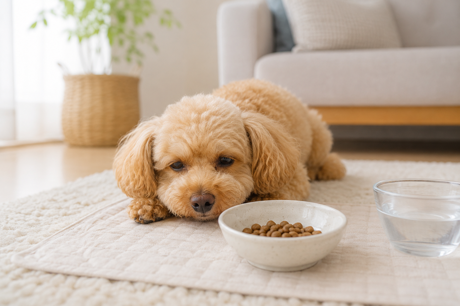 犬がドッグフードを食べないときの原因や対応方法を確認するイメージ画像