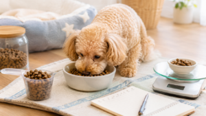 犬のドッグフード給餌量を体重やカロリーから計算するイメージ画像